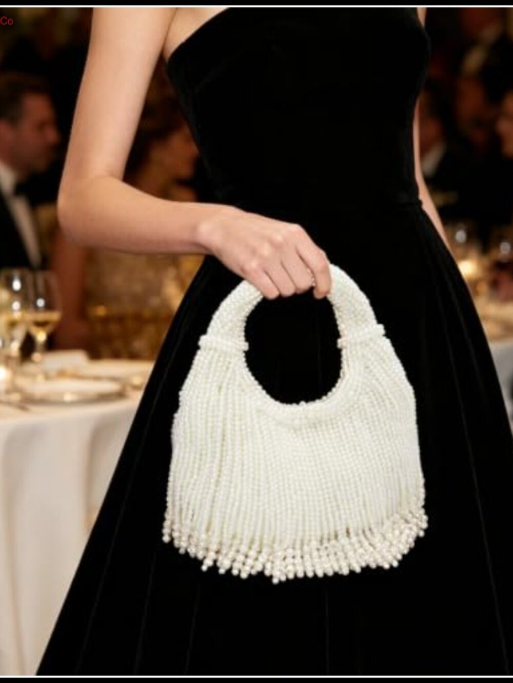 Pearl Beaded Tassel Clutch Evening Handbag for Wedding Party Prom - Picture 5 of 6